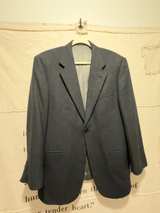 Monsieur Givenchy Navy Houndstooth Wool Blazer Sport Coat: 38 S - Image 1