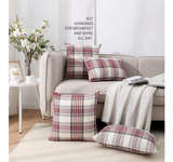 CARRIE HOME Red Tartan Plaid Pillow Covers 18x18, Set of 2, Buffalo Plaid Red - Image 3
