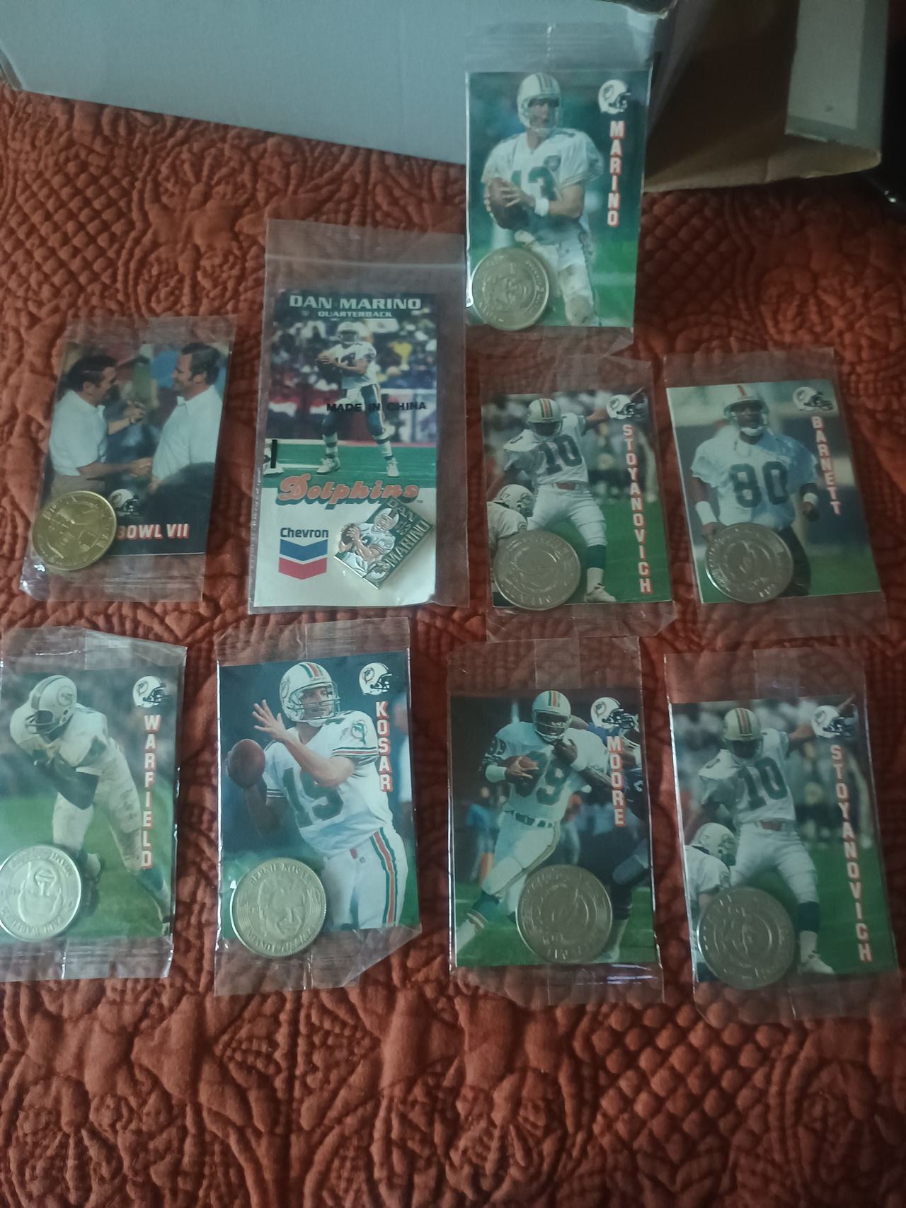 1994 Chevron Miami Dolphins Collector Cards and Coins Set