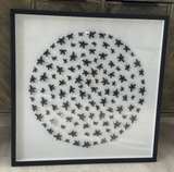Large 3D Metal Flower Wall Art 36” Modern Framed Decor - Image 1