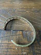Gold-Tone Filigree Scroll Cuff Bracelet Mushroom - Image 3