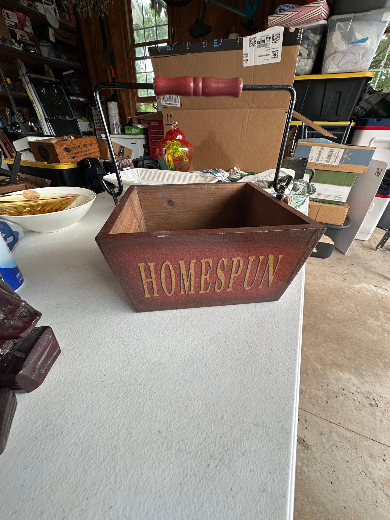 Homespun Wooden Decorative Basket