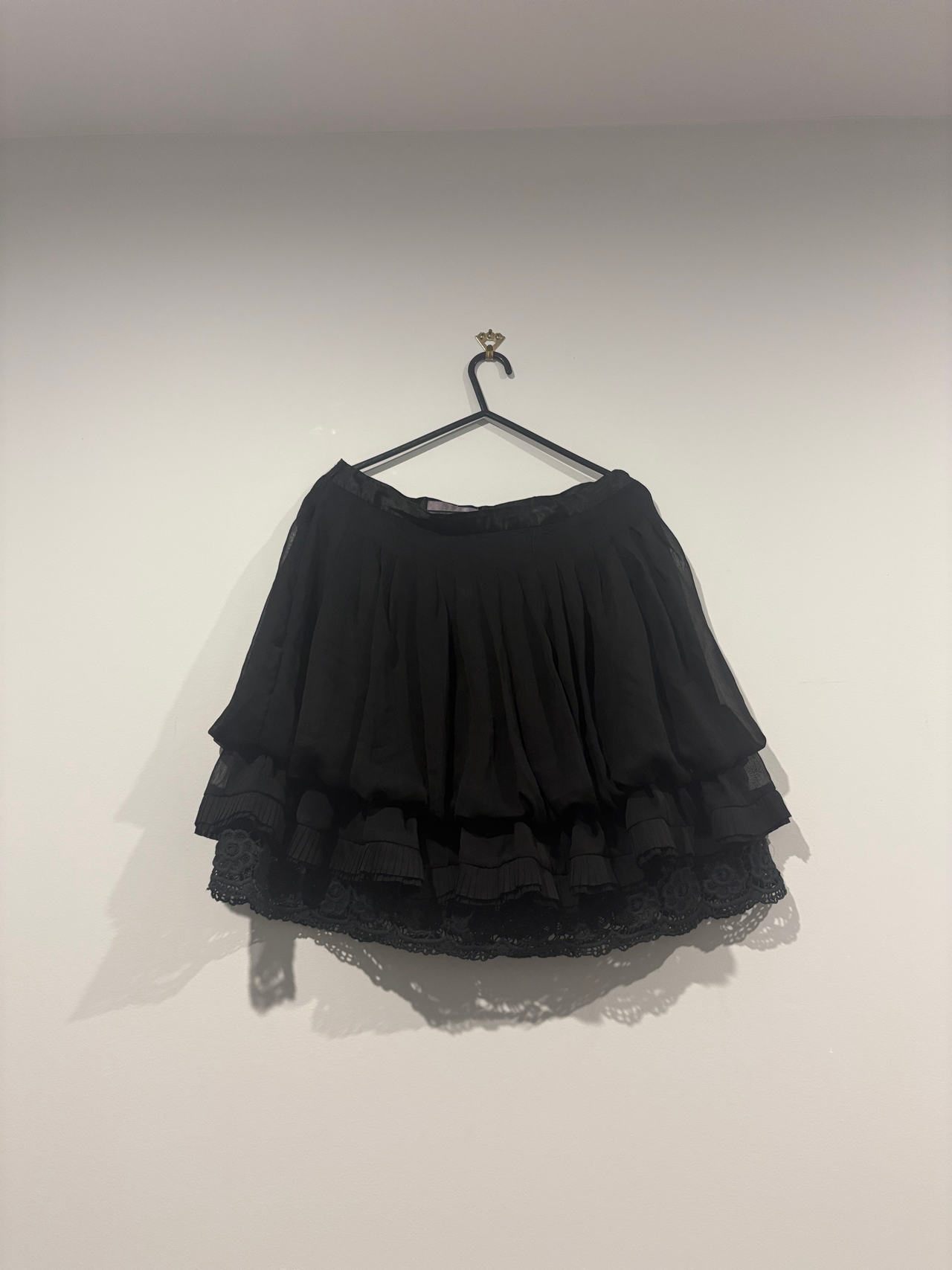 Black Layered Ruffle Mini Skirt