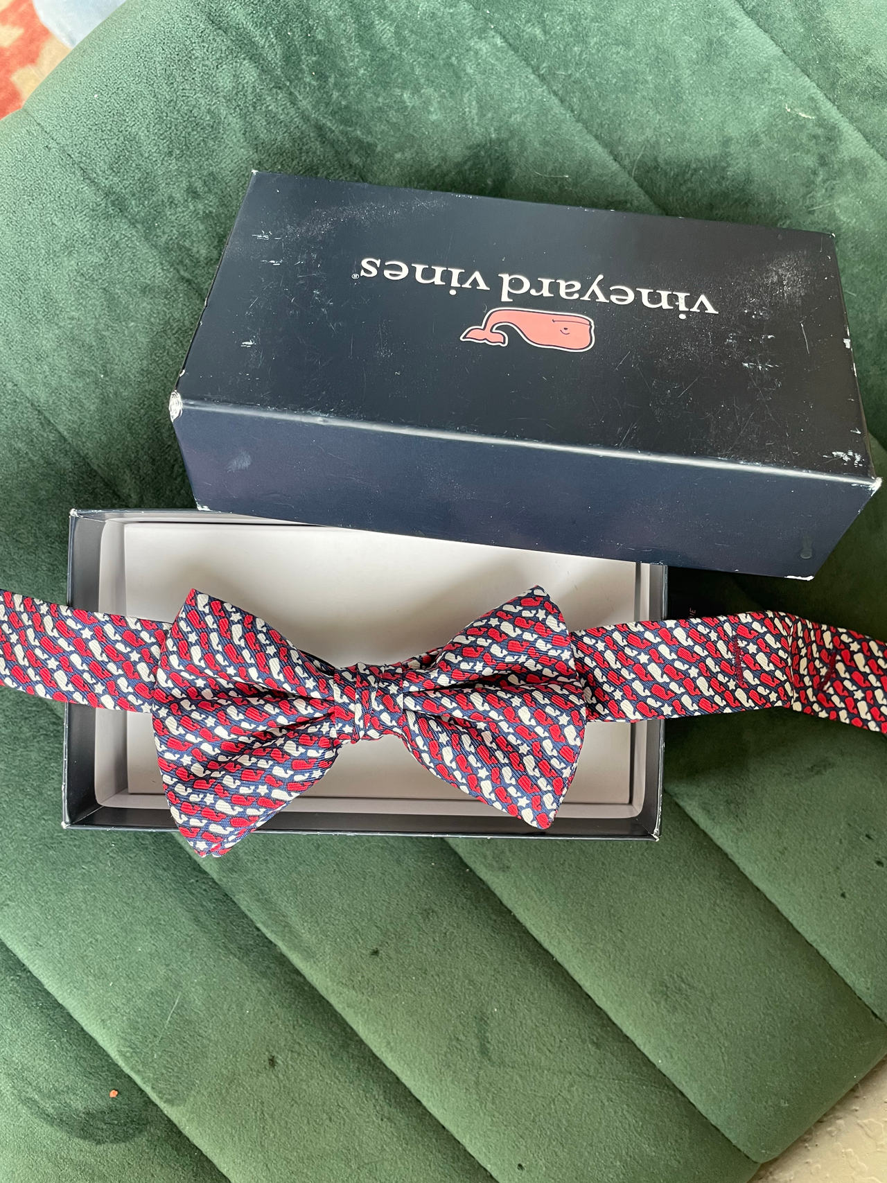 Boy’s Vineyard Vines Whale Flag Silk Bow Tie