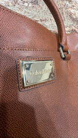 Calvin Klein Tan Pebbled Leather Handbag with Gold Accent - Image 2