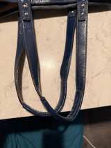 Coach Signature Hamptons Tote Bag with Blue Leather Trim - Image 7