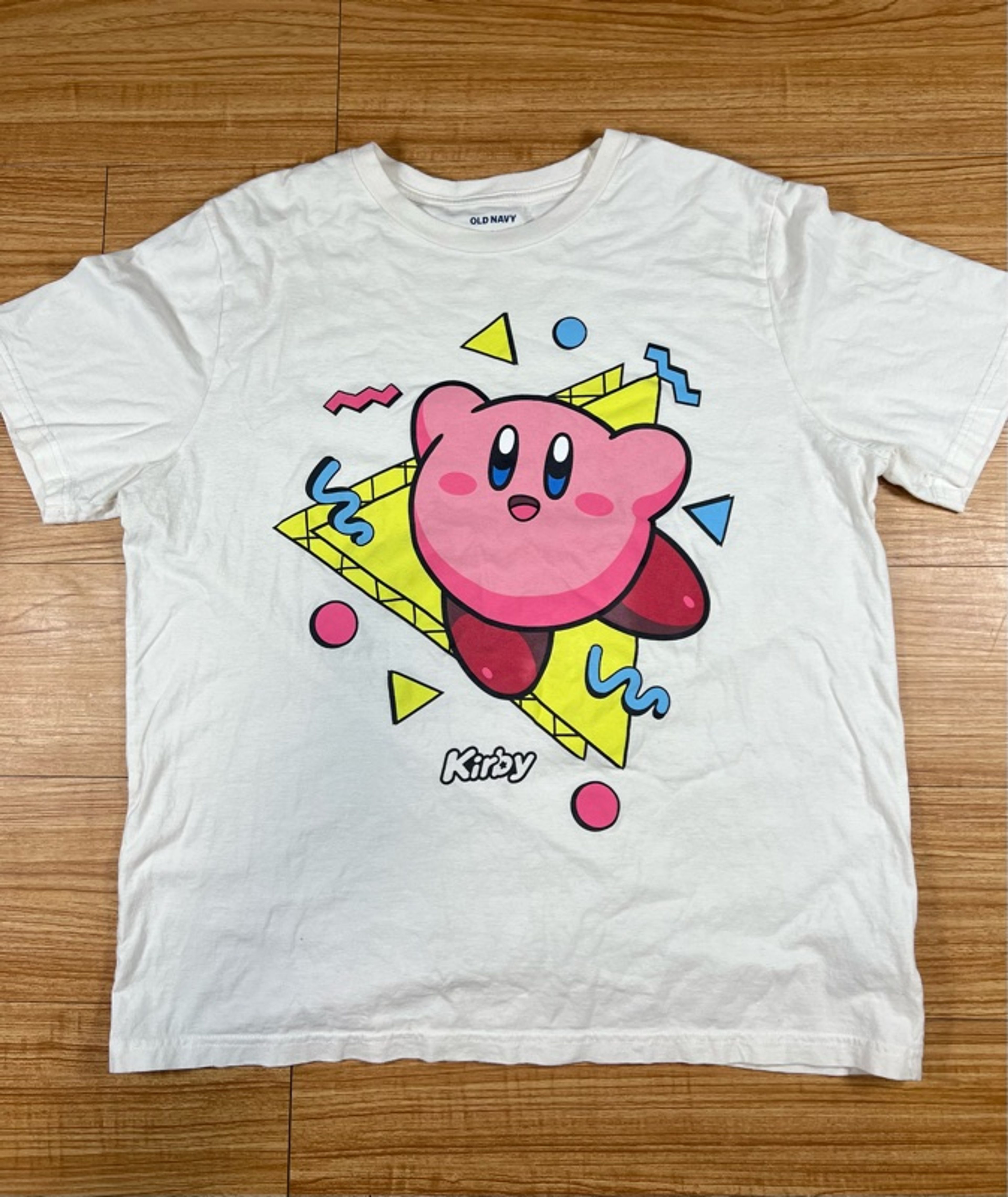 Old navy Kirby Graphic T-Shirt Pink/White Short Sleeve - size L