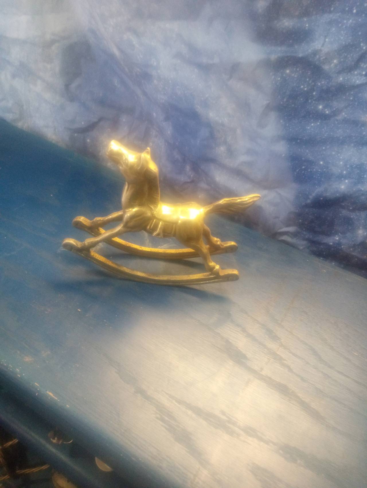 Vintage Brass Rocking Horse Figurine