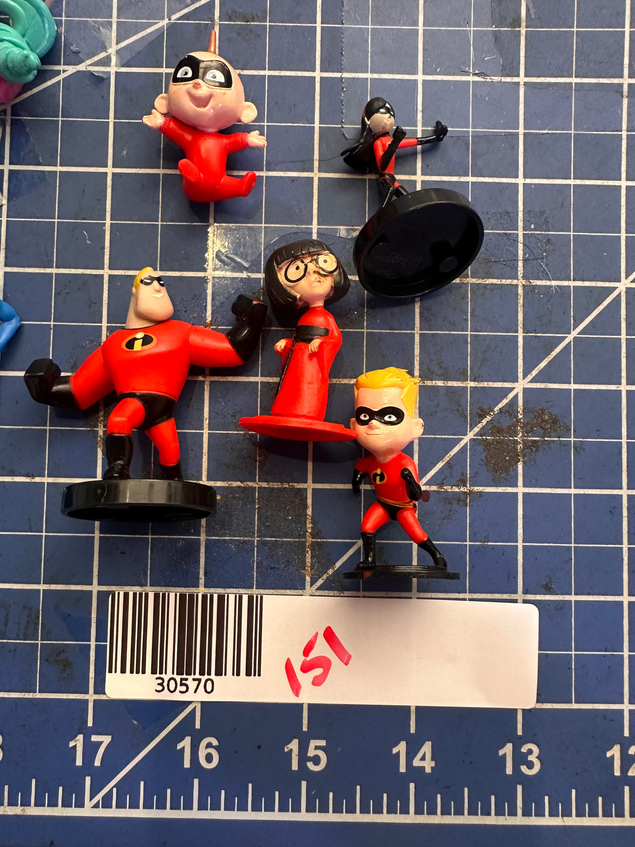 Disney Pixar The Incredibles Mini Figure caketopper set 5 pcs. 151