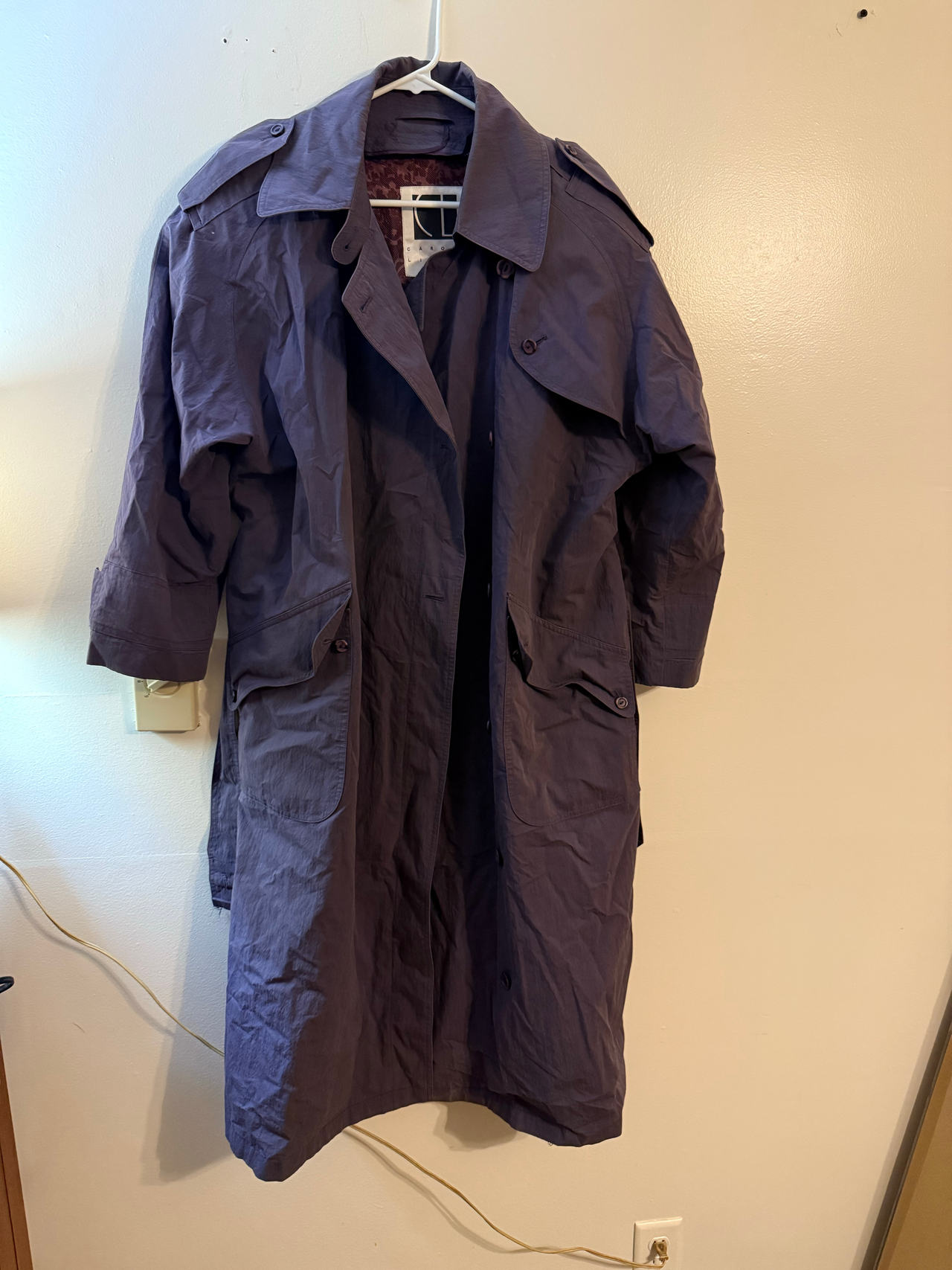 Totes Vintage Purple Trench Coat Carole little