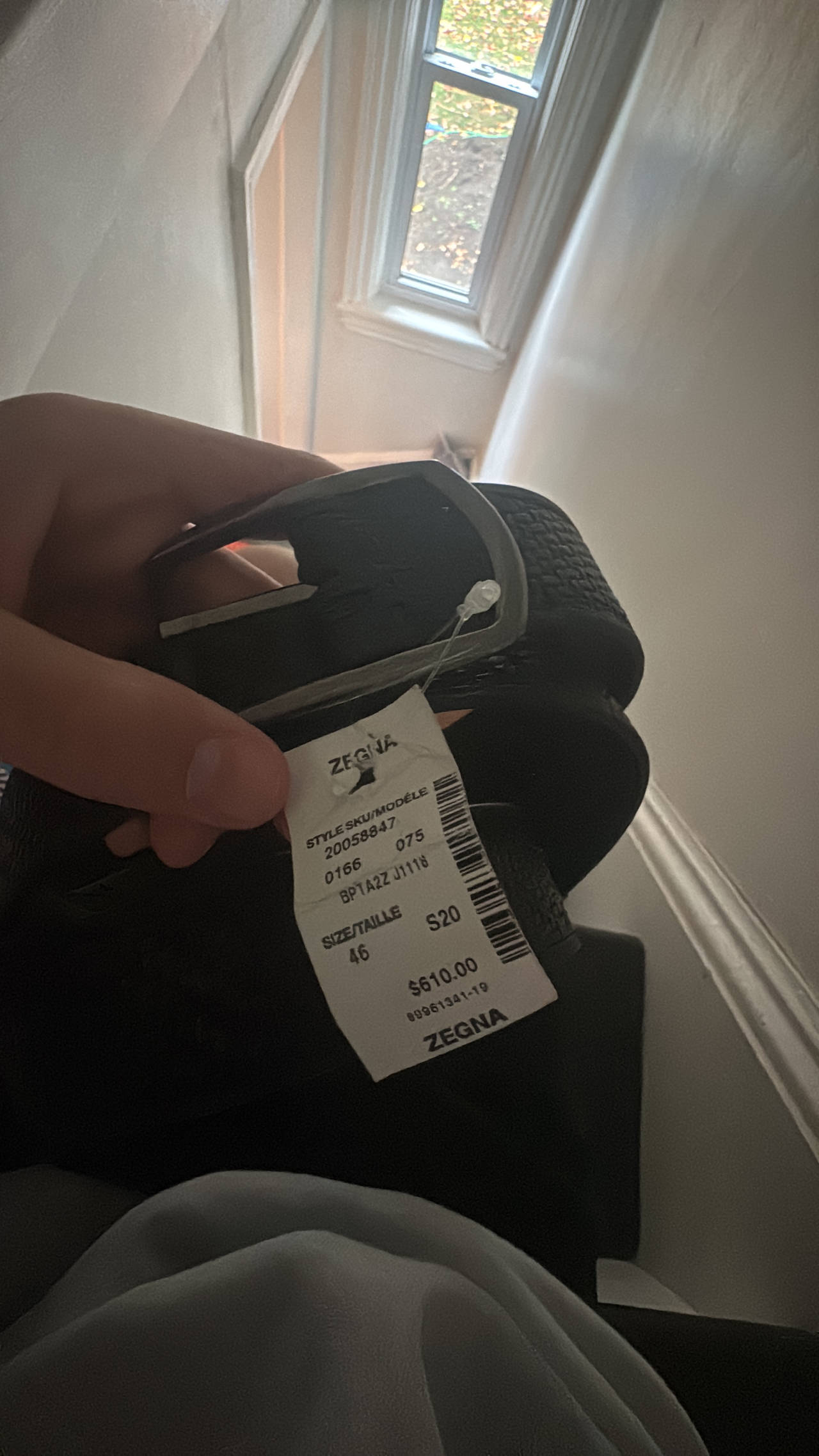 Zegna Black Leather Belt