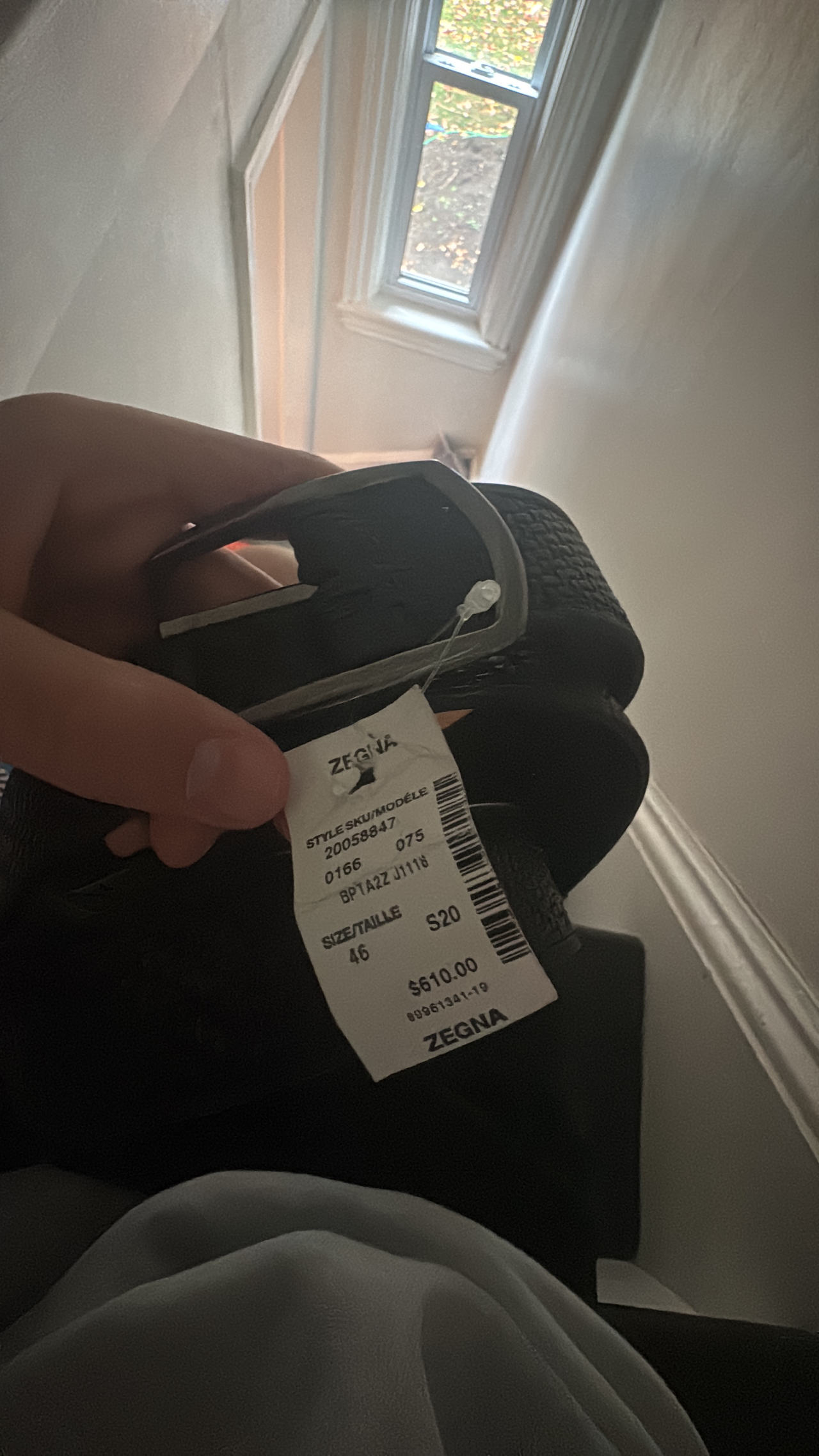 Zegna Black Leather Belt