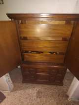 Vintage Mediterranean Style Wood Armoire - Image 1