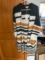 Amaryllis Striped Open Front Knit Cardigan - Image 3
