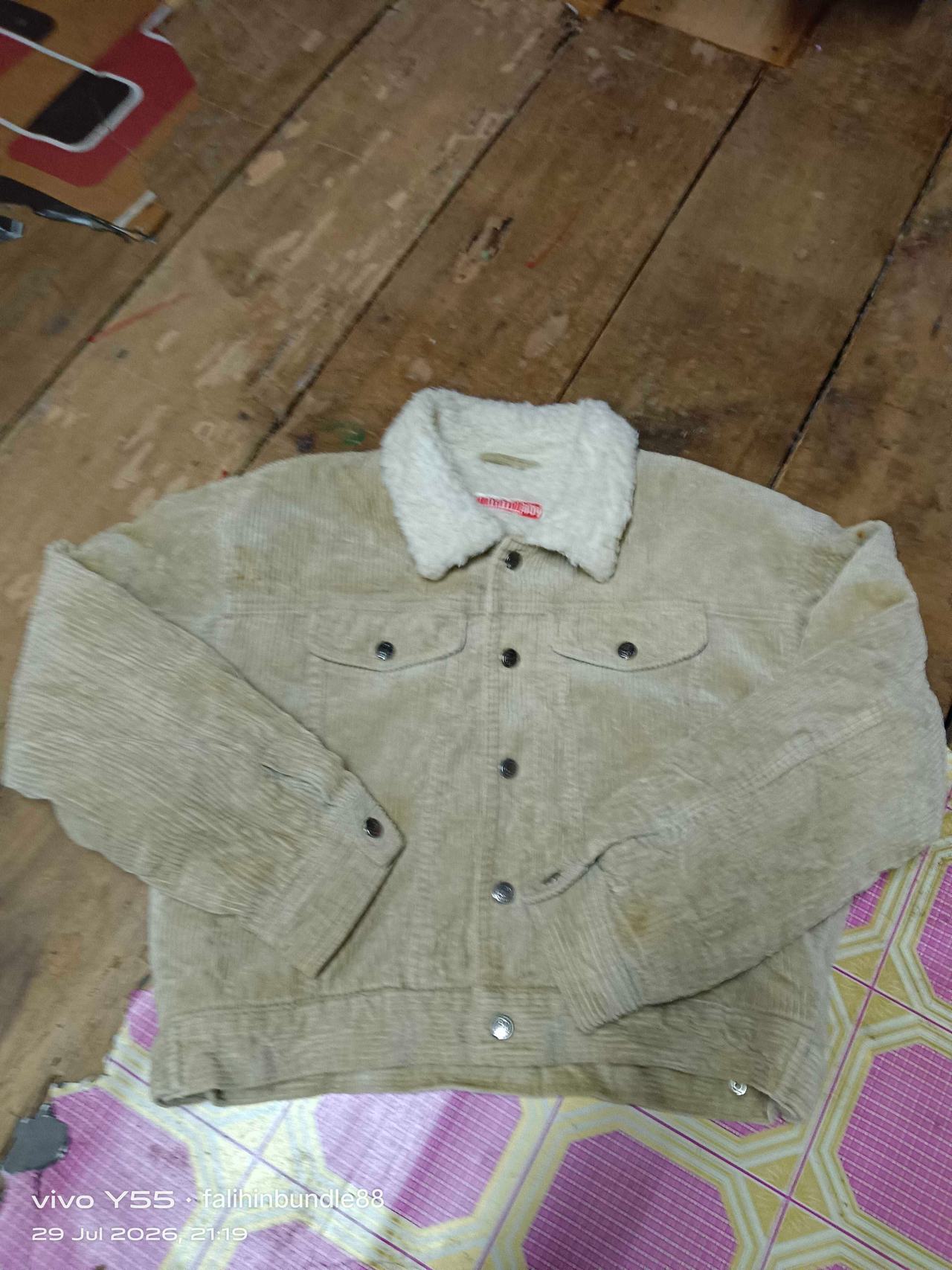 Edwin Corduroy Sherpa Lined Trucker Jacket