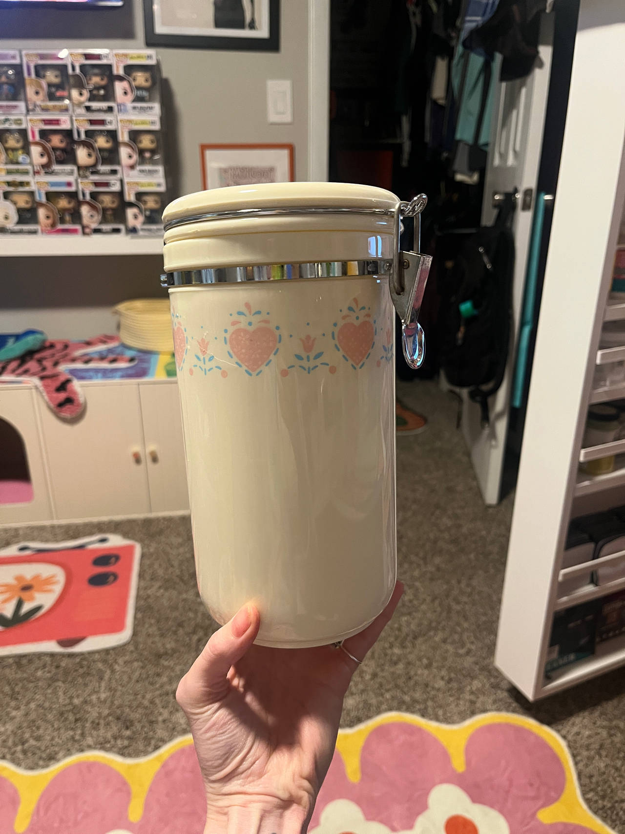 CorningWare Pink Hearts Airtight Canister