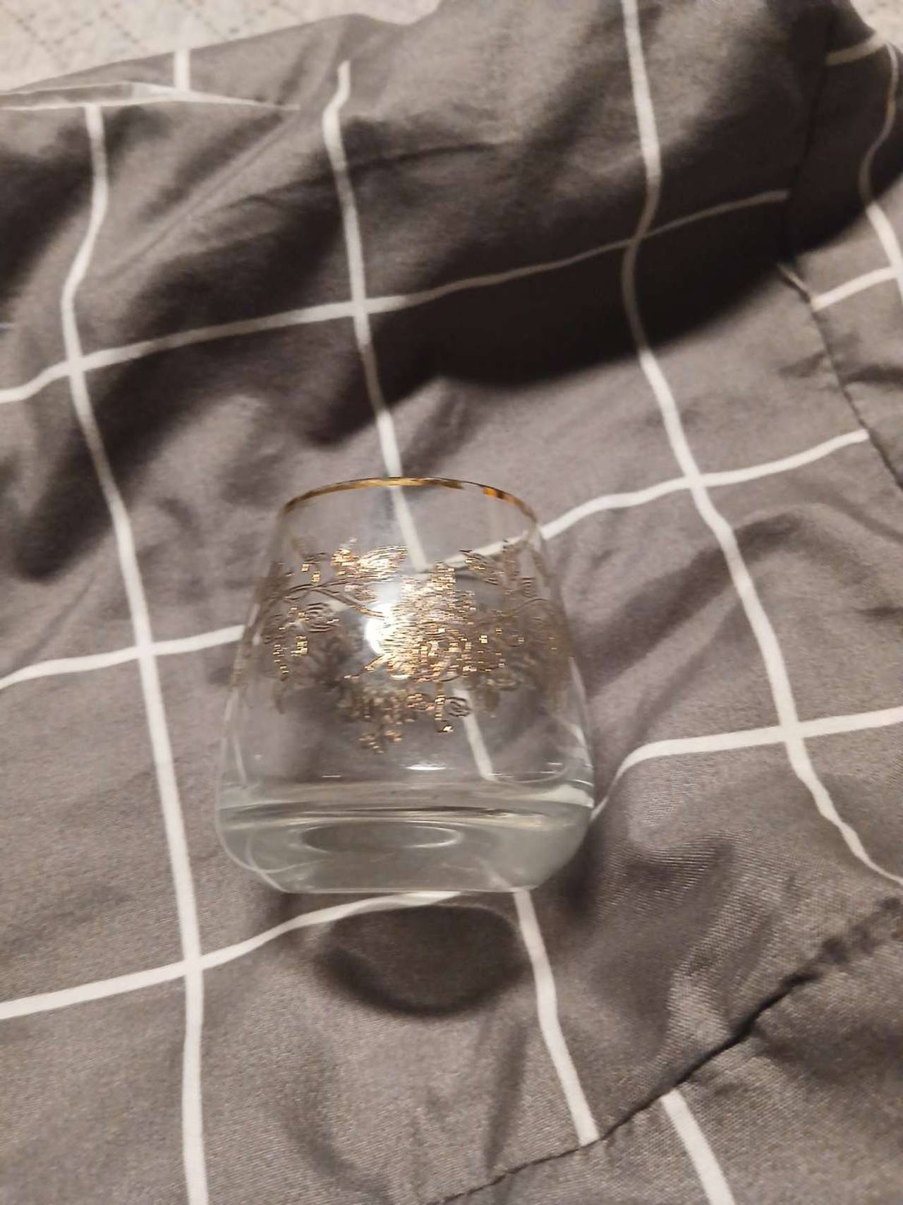 Culver Vintage Gold Floral Glass
