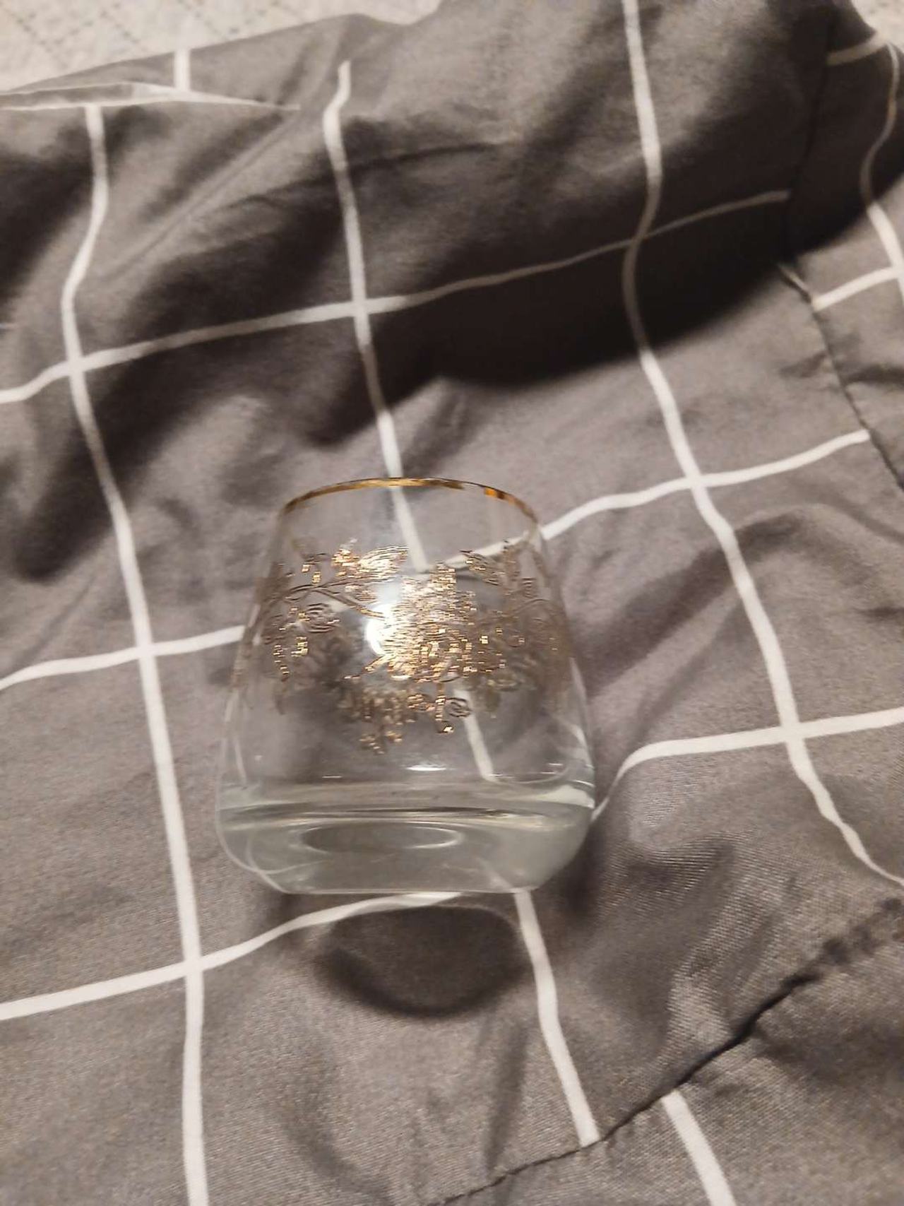 Culver Vintage Gold Floral Glass