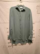Arje 100% Italian Silk Shirt in Dark Sage Green - Image 1