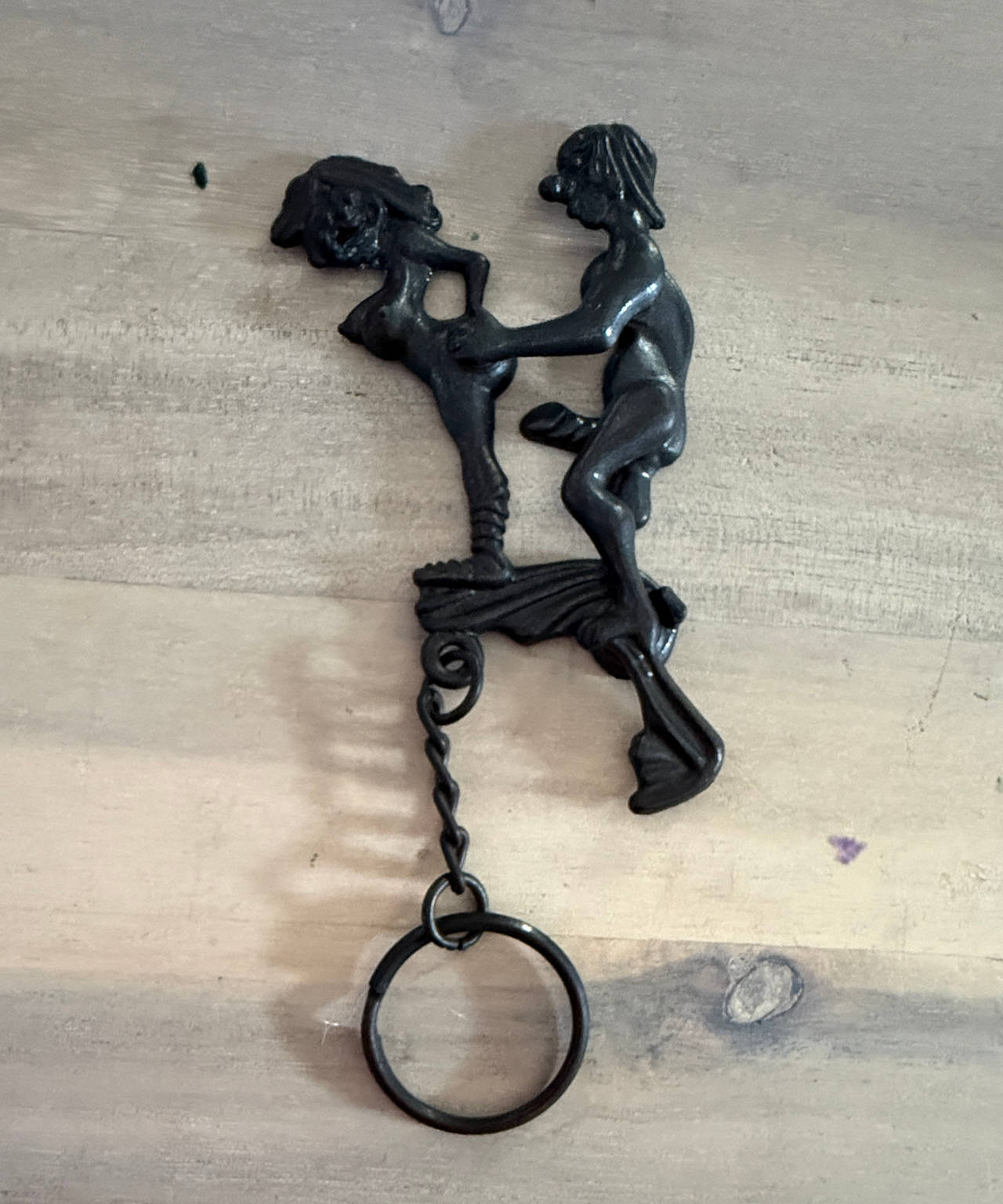 Vintage Cast Metal Adult Novelty Keychain