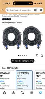 12AWG Speakon Audio Cable Cord 30FT 2-Pack - Image 7