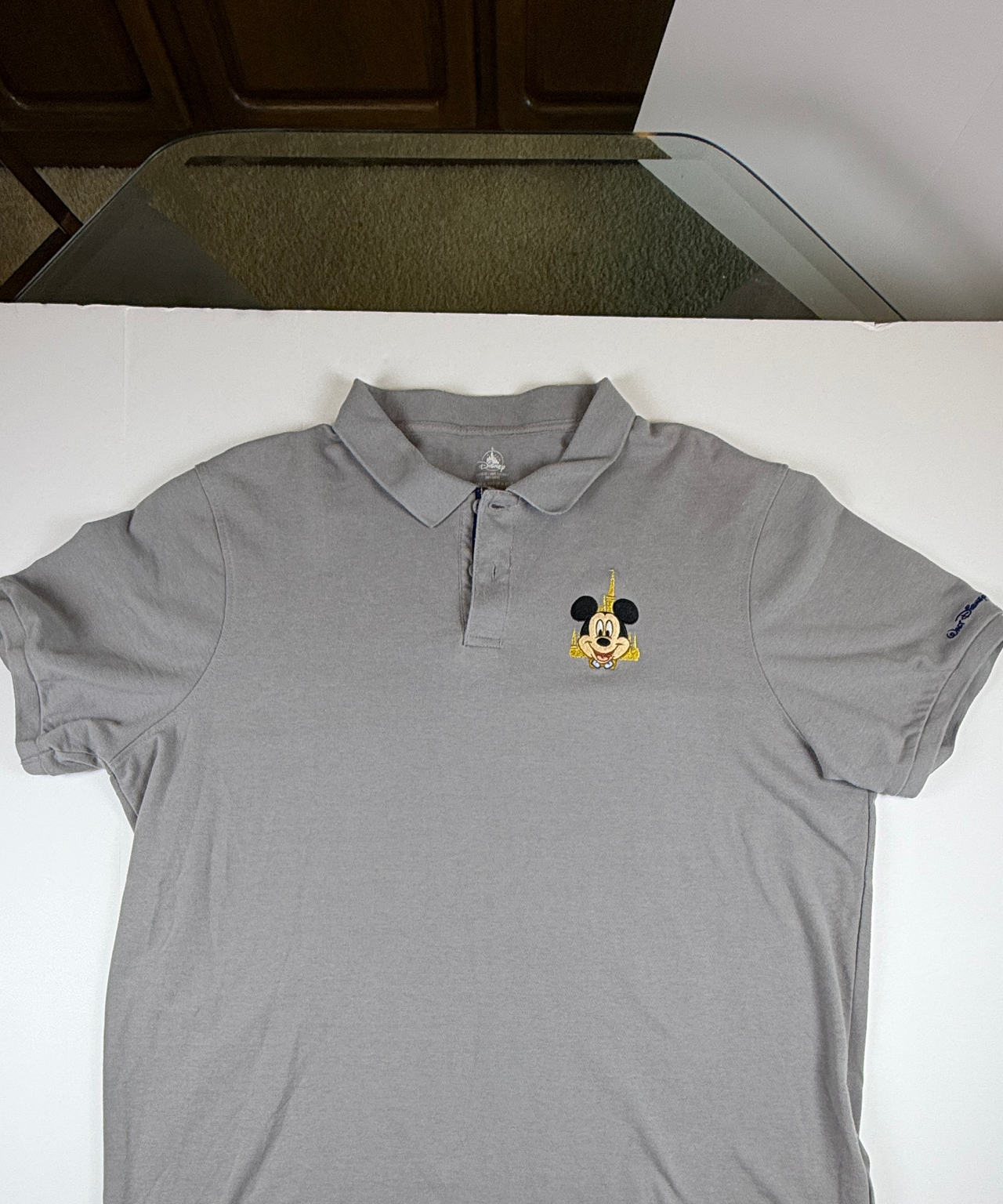 Disney Parks Mickey Mouse 50th Anniversary Gray Polo Shirt