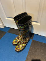 Women's Patterned Rubber Rain Boots - Image 1
