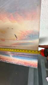 Tropical Sunset Palm Tree Oil Painting - Image 3
