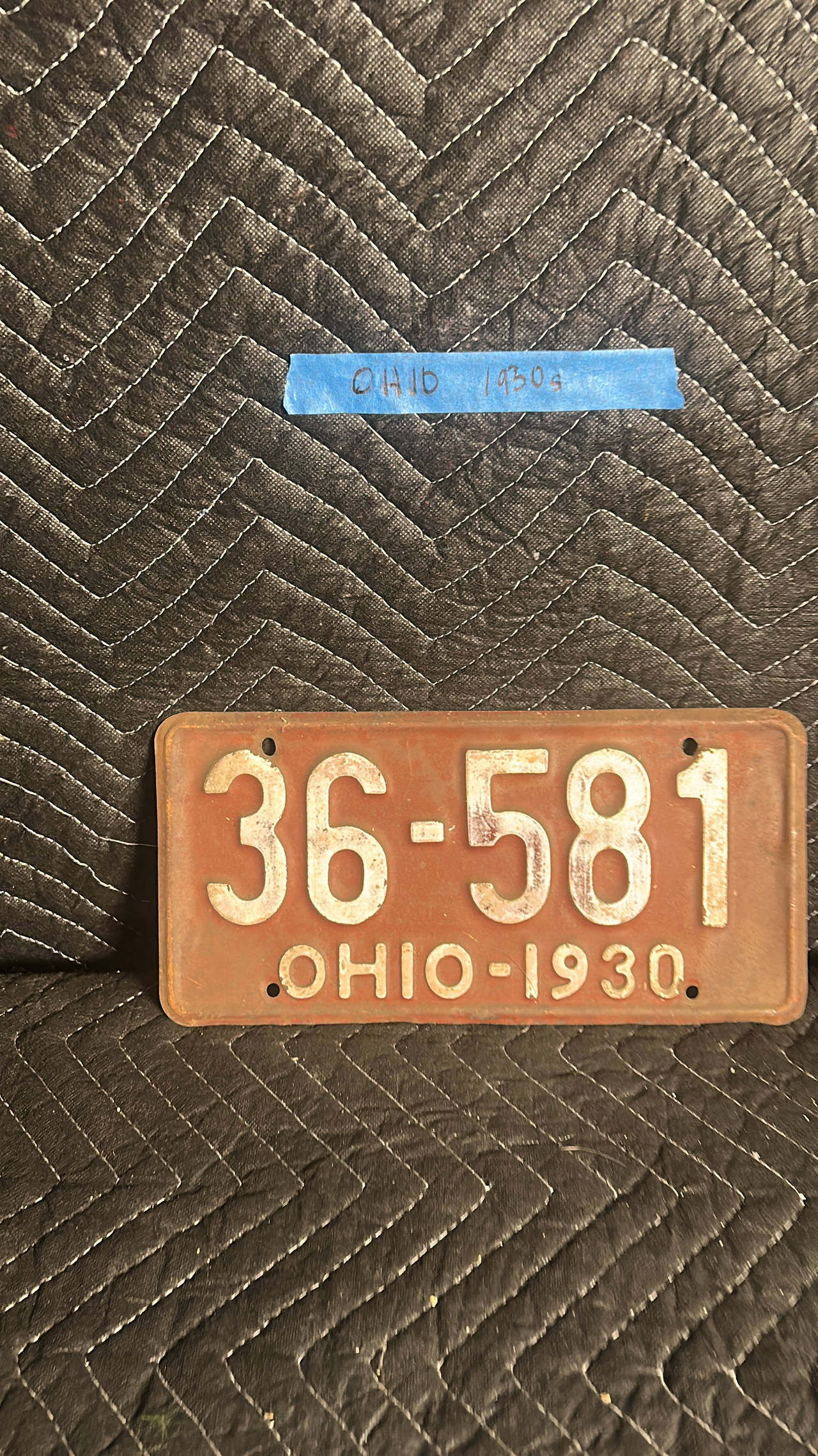 1930 Ohio License Plate