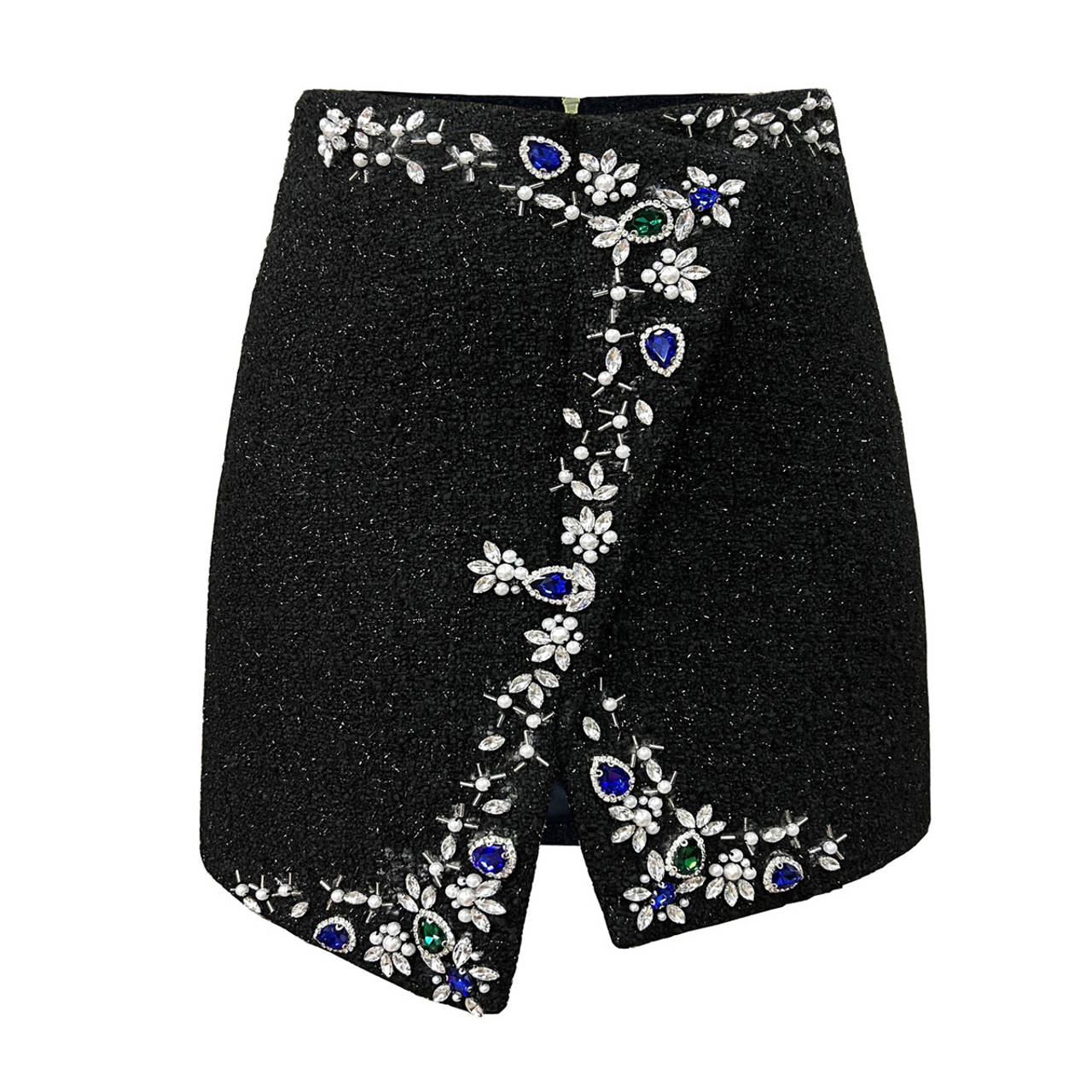 Embellished Black Mini Skirt