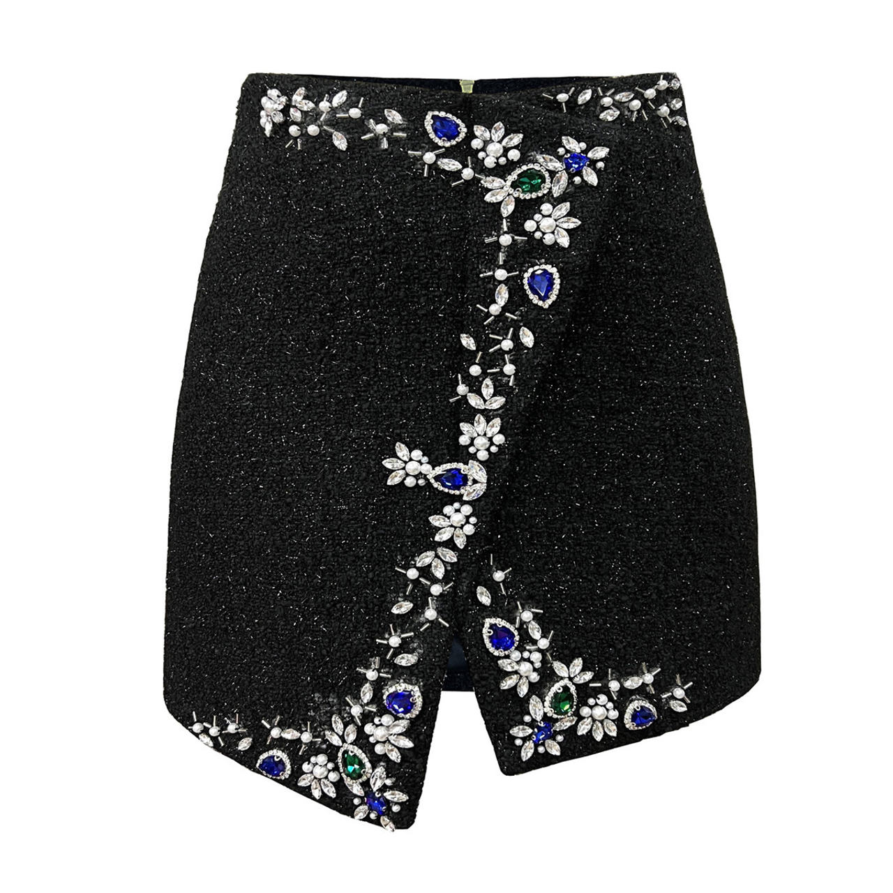 Embellished Black Mini Skirt