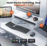 Meetion EK01 Wireless Ergonomic Keyboard and Mouse Combo - Image 7