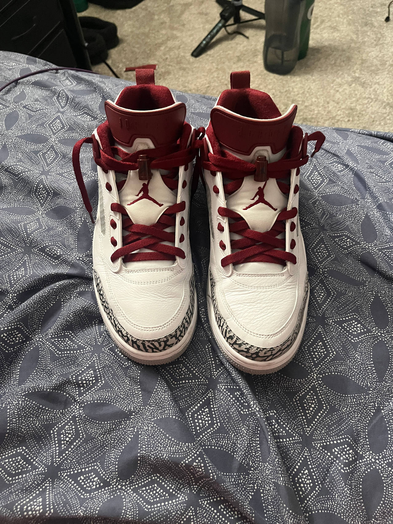 Jordan Spizike Low, White/Red-Wolf Grey