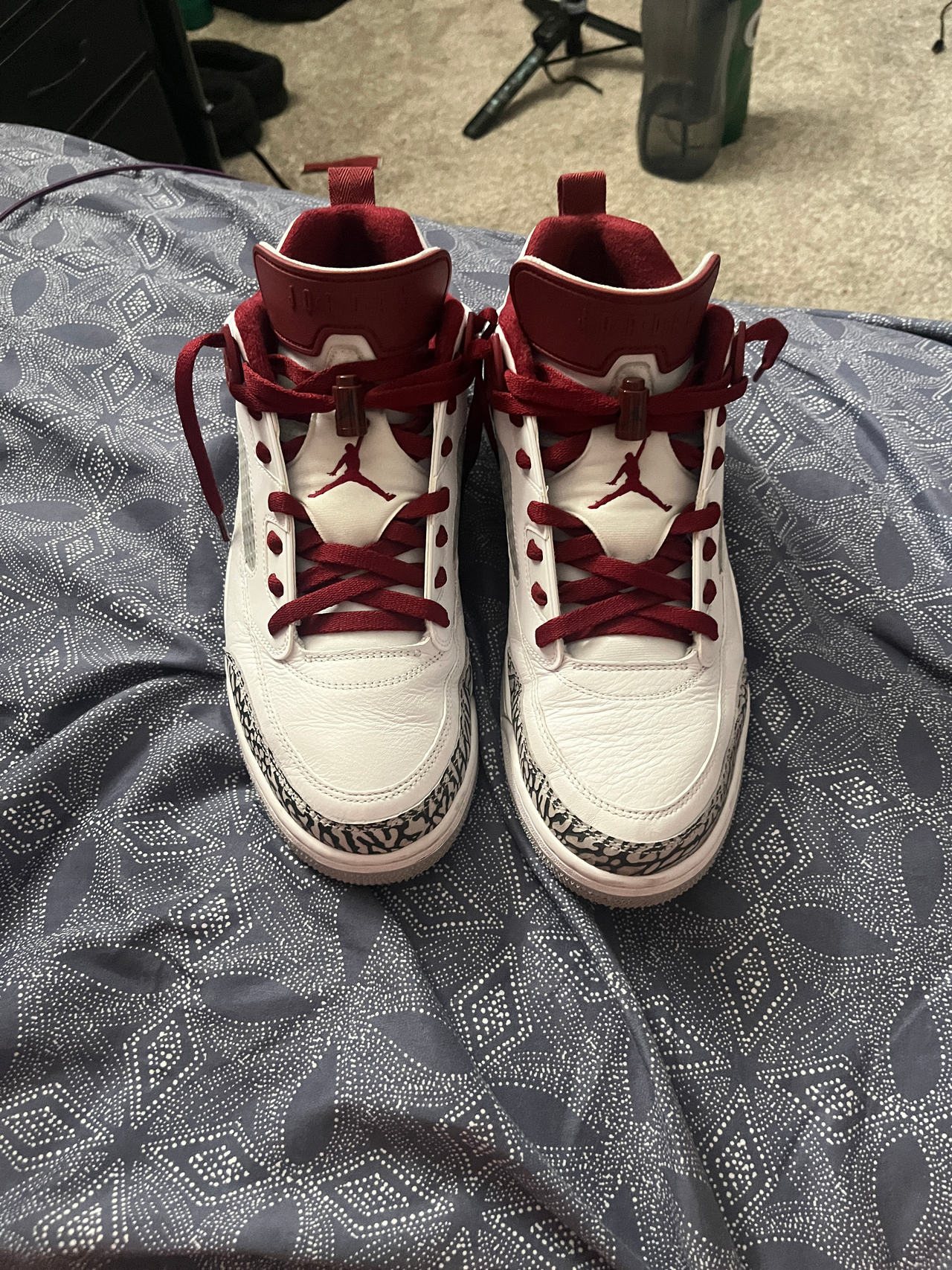 Jordan Spizike Low, White/Red-Wolf Grey