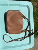 Anne Klein Brown Crossbody Bag Faux Leather Zip Top Small Purse - Image 6
