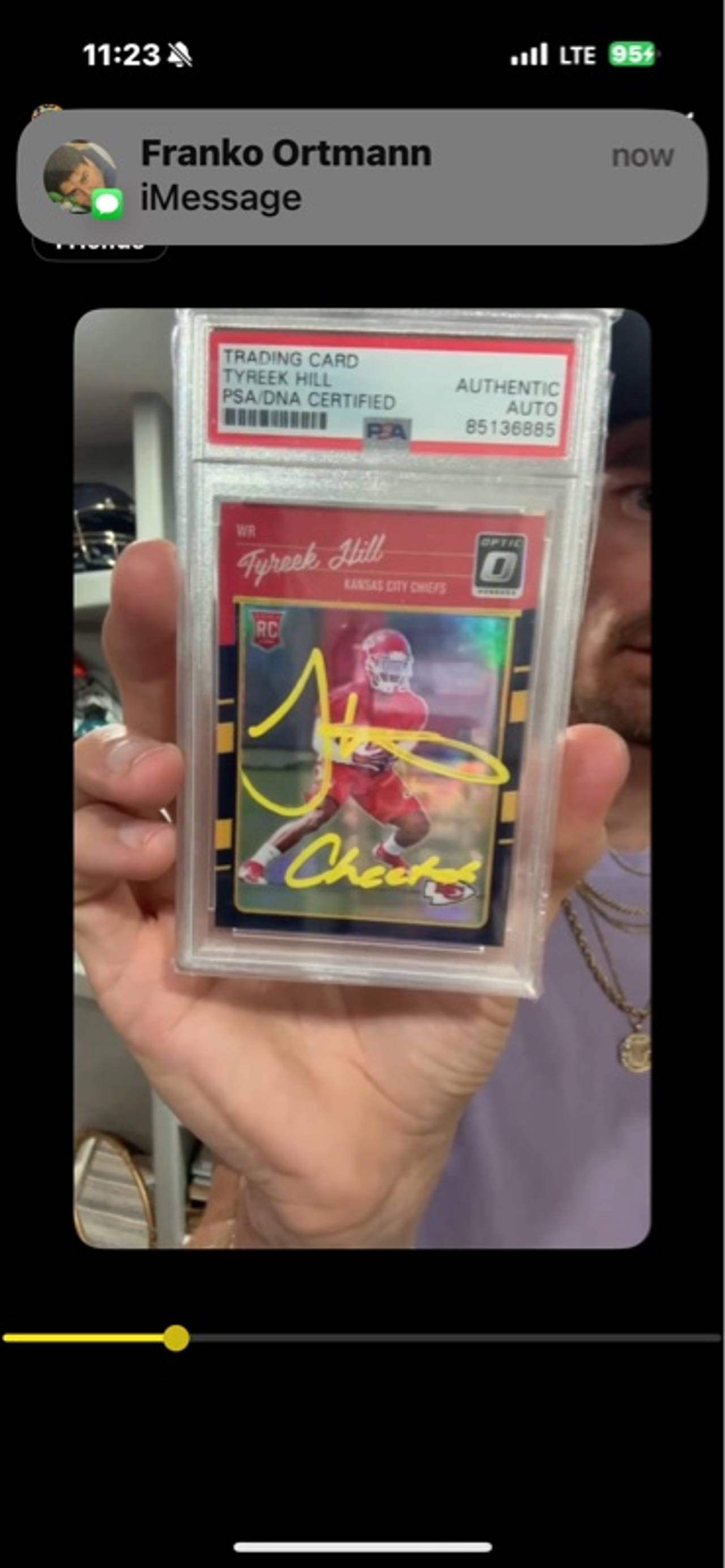 Panini Donruss Optic Tyreek Hill 2016 Cheetah Autographed Rookie Card