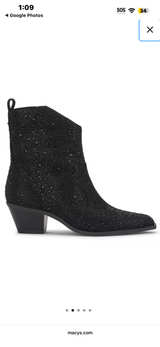 Jessica Simpson Oviedo 2 Black Rhinestone Western Ankle Boots - Image 1
