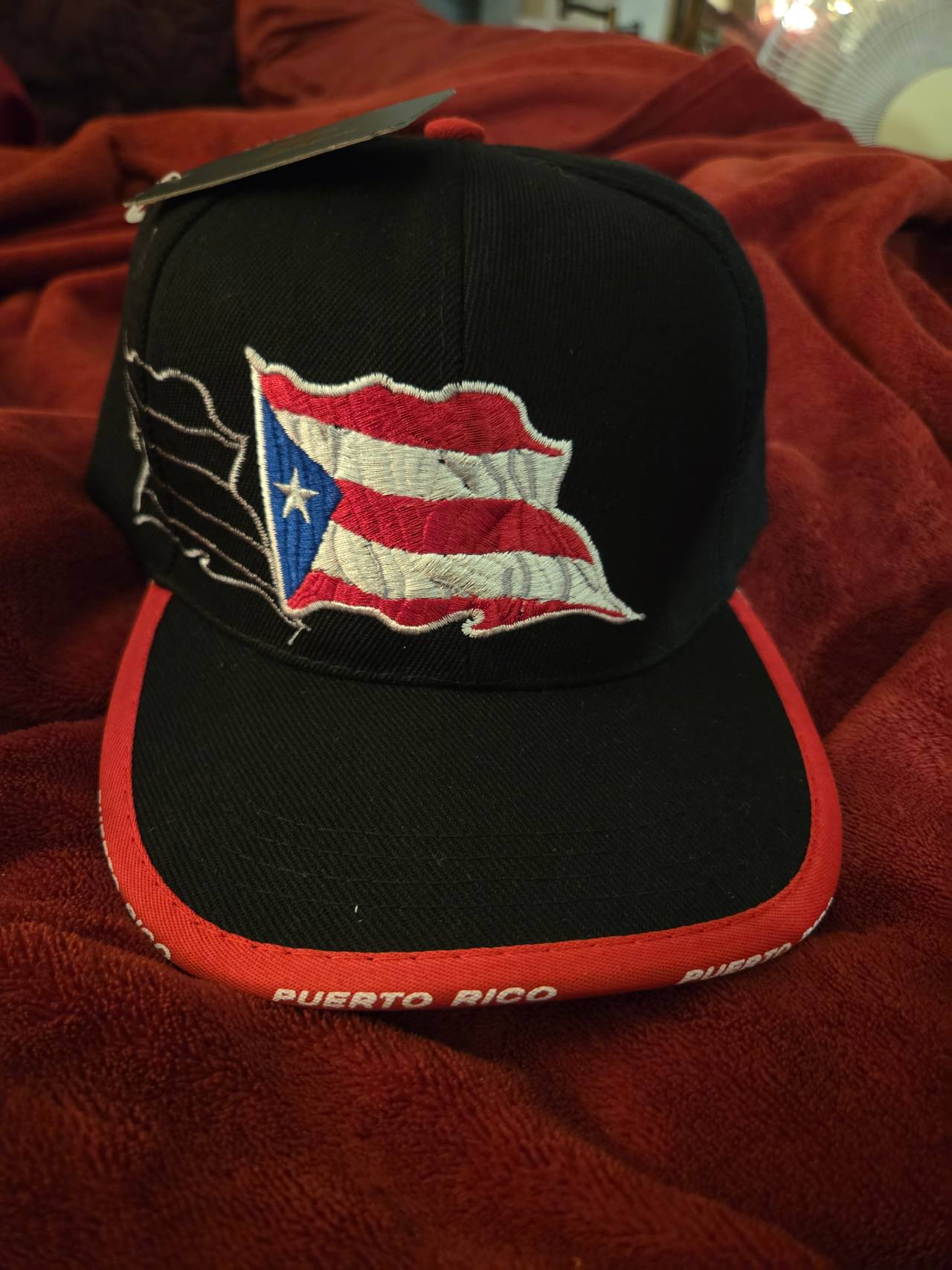 New League Puerto Rico Snapback Hat with Faux Snakeskin Brim
