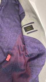 Ted Baker Light Gray Sport Coat with Purple Lining - Image 5