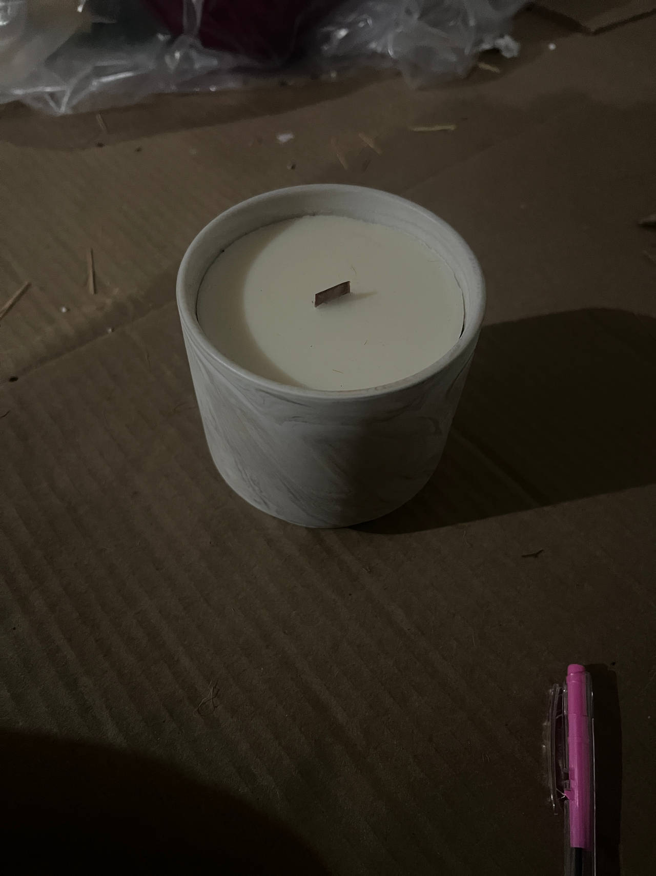 Threshold Marble Jar Candle with Wooden Wick