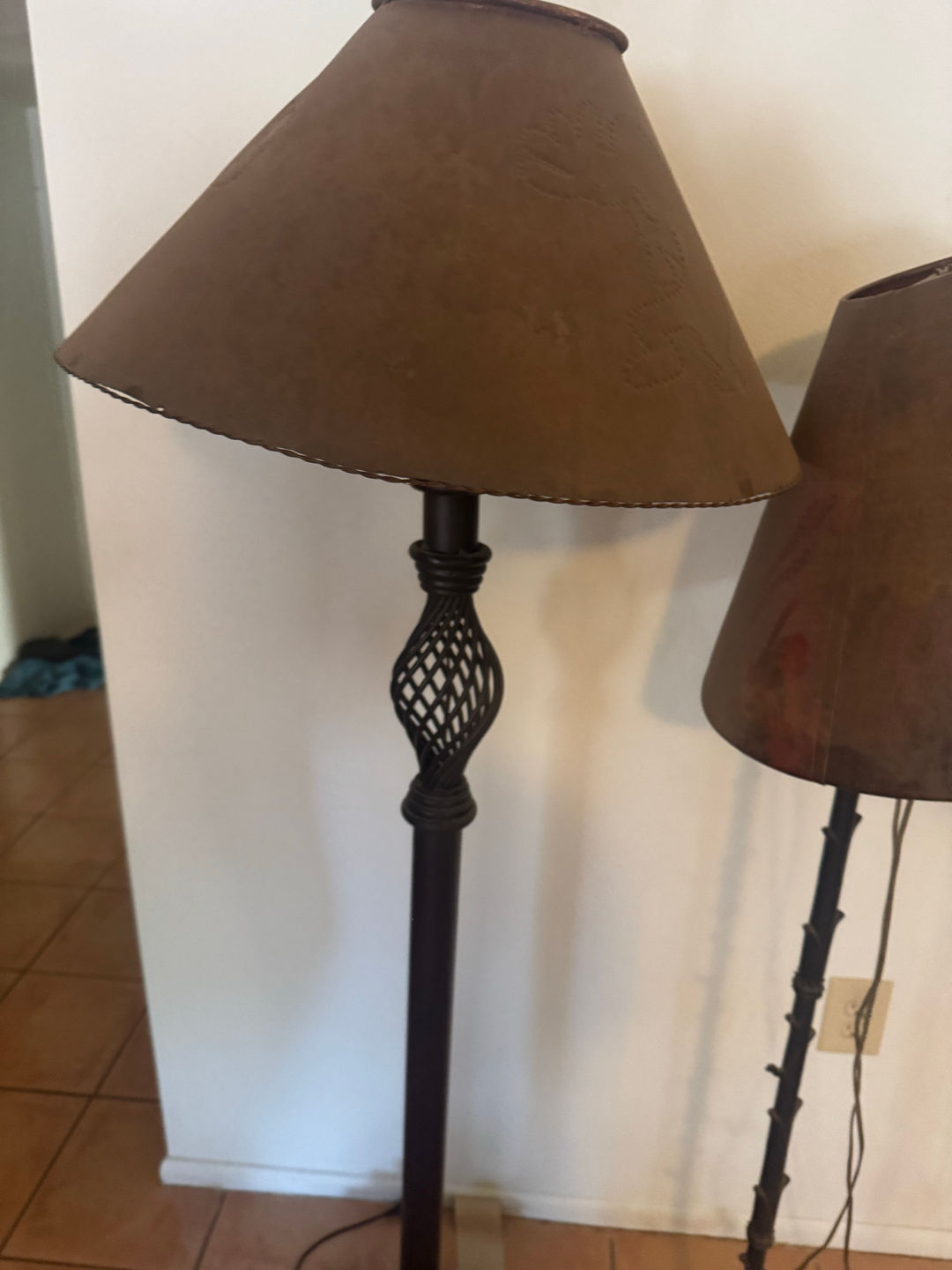 Traditional Floor Lamp with Brown Shade
