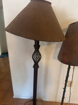 Traditional Floor Lamp with Brown Shade - Image 1