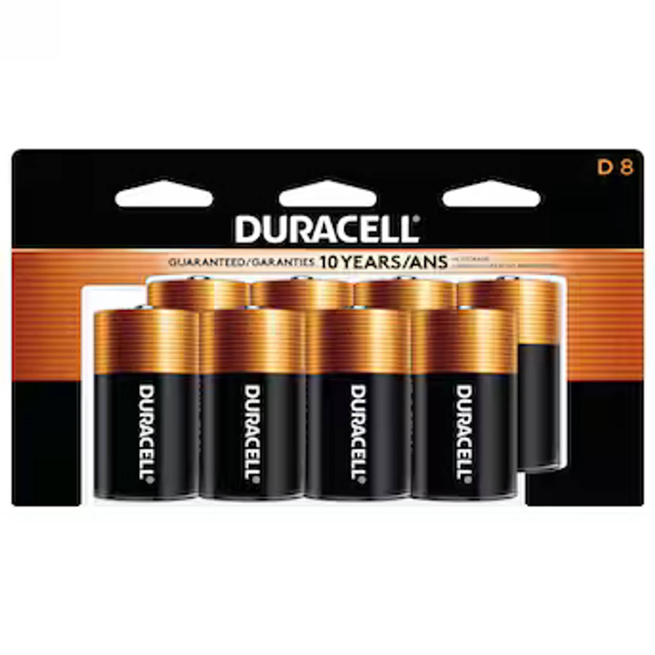Duracell Coppertop D Alkaline Batteries, 8 Count