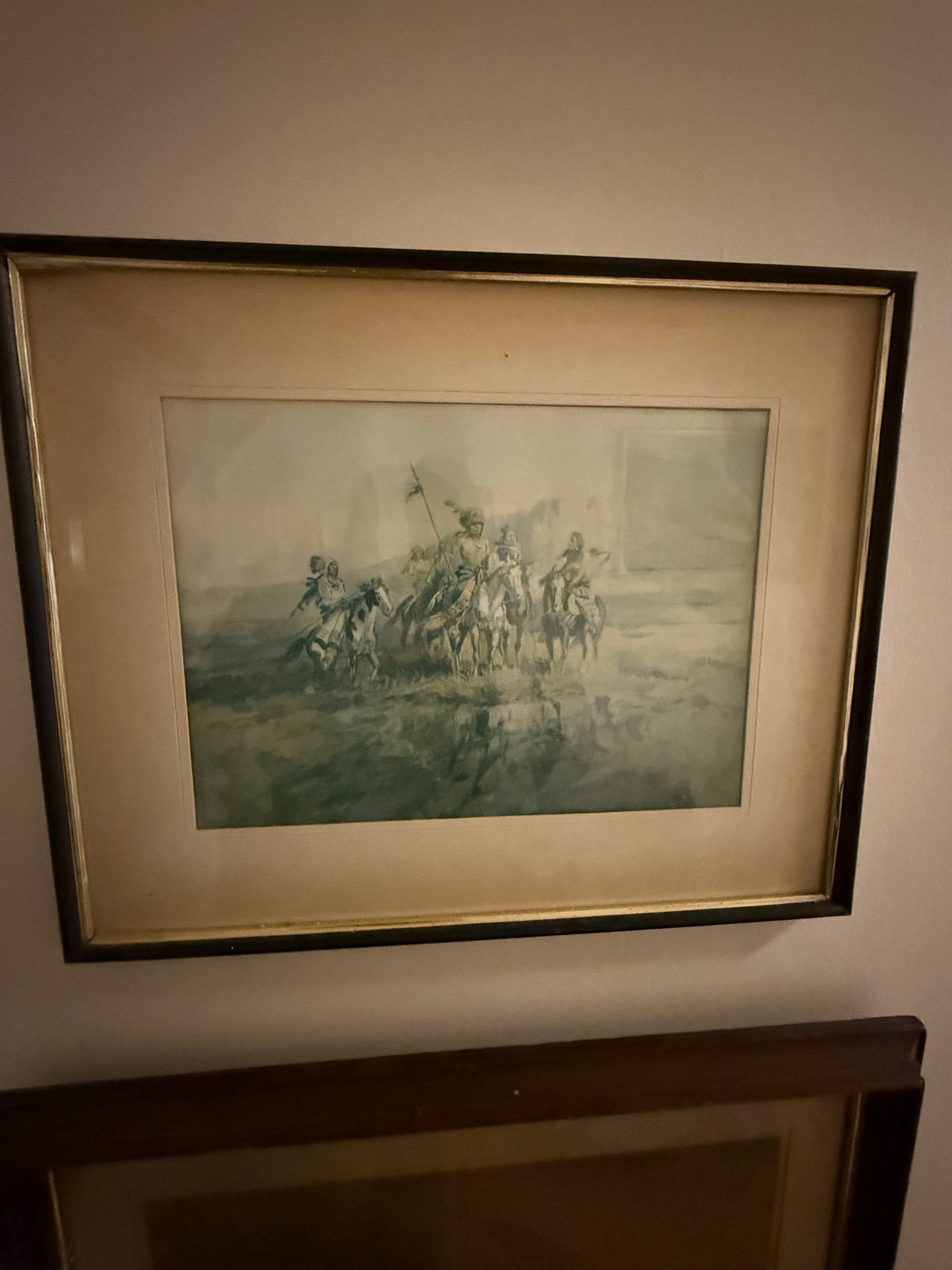 Framed Native American Horsemen Print