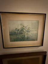 Framed Native American Horsemen Print - Image 1