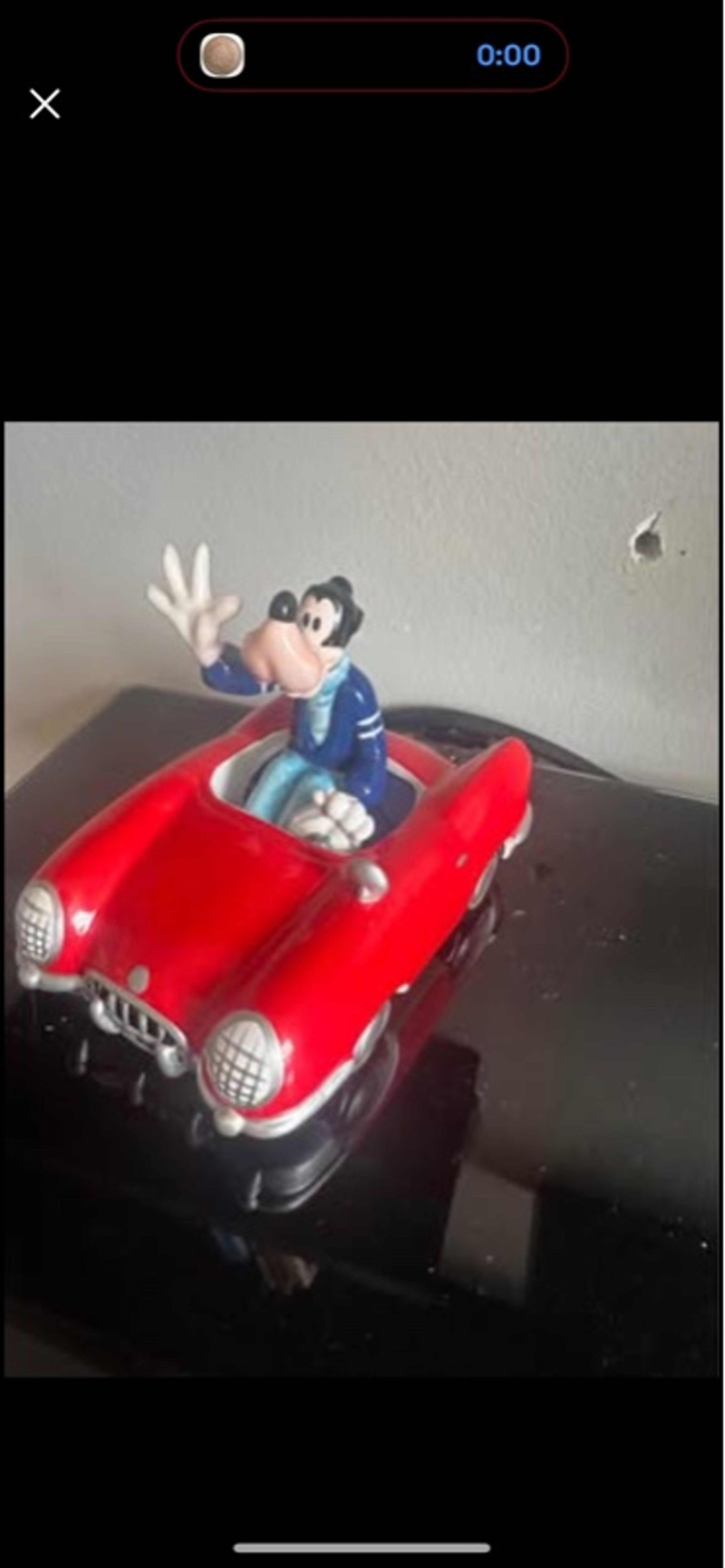 Polistil Disney Goofy Red Cabrio Toy Car