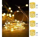 4-Pack Fairy Lights Battery Operated with Timer, Waterproof 16FT 50 LED String - Image 1