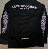 Chrome Hearts Matty Boy Pink Floral Long Sleeve T-Shirt Black - Image 3