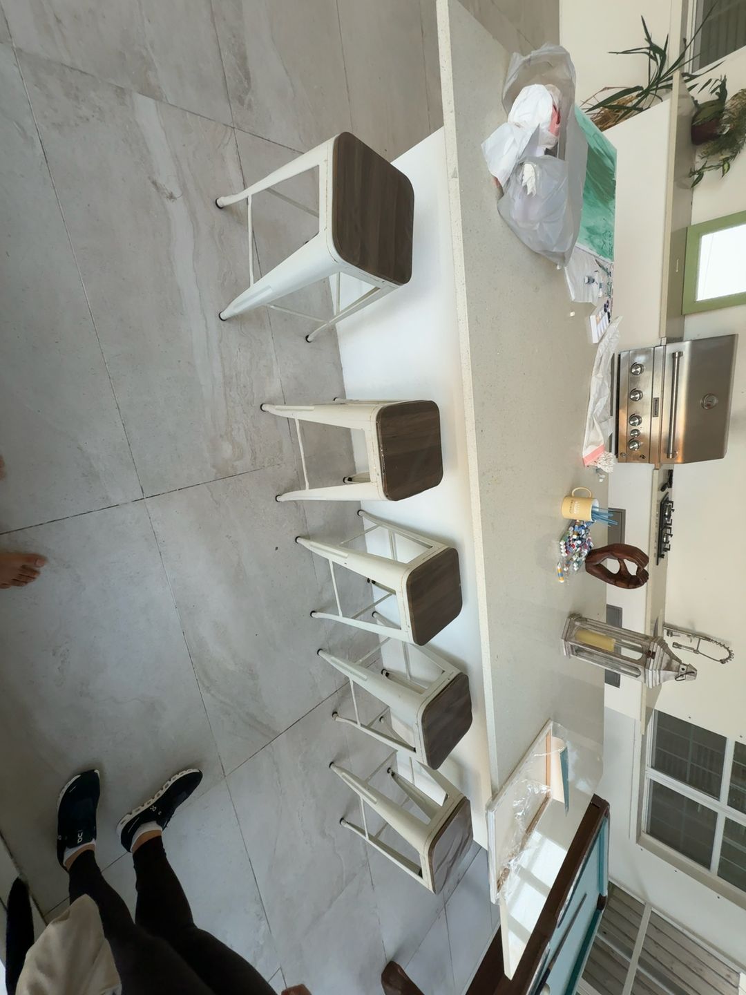 LUFTUT Counter Height Bar Stool with Footrest all of them each of them is 7$