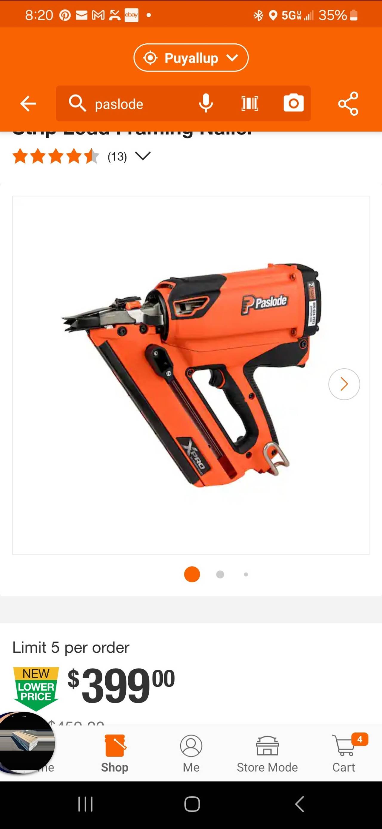Paslode Cordless XP Framing Nailer